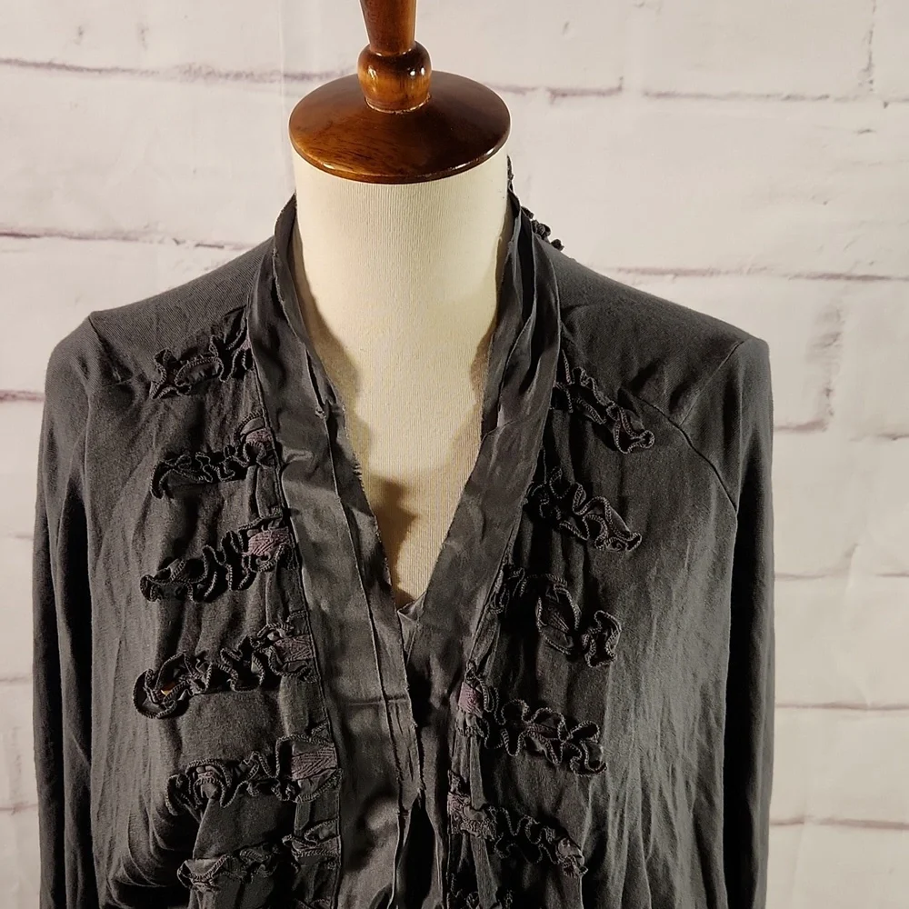 Anthropologie Leifsdottir Ruffle Cardigan Blouse - Picture 2 of 7